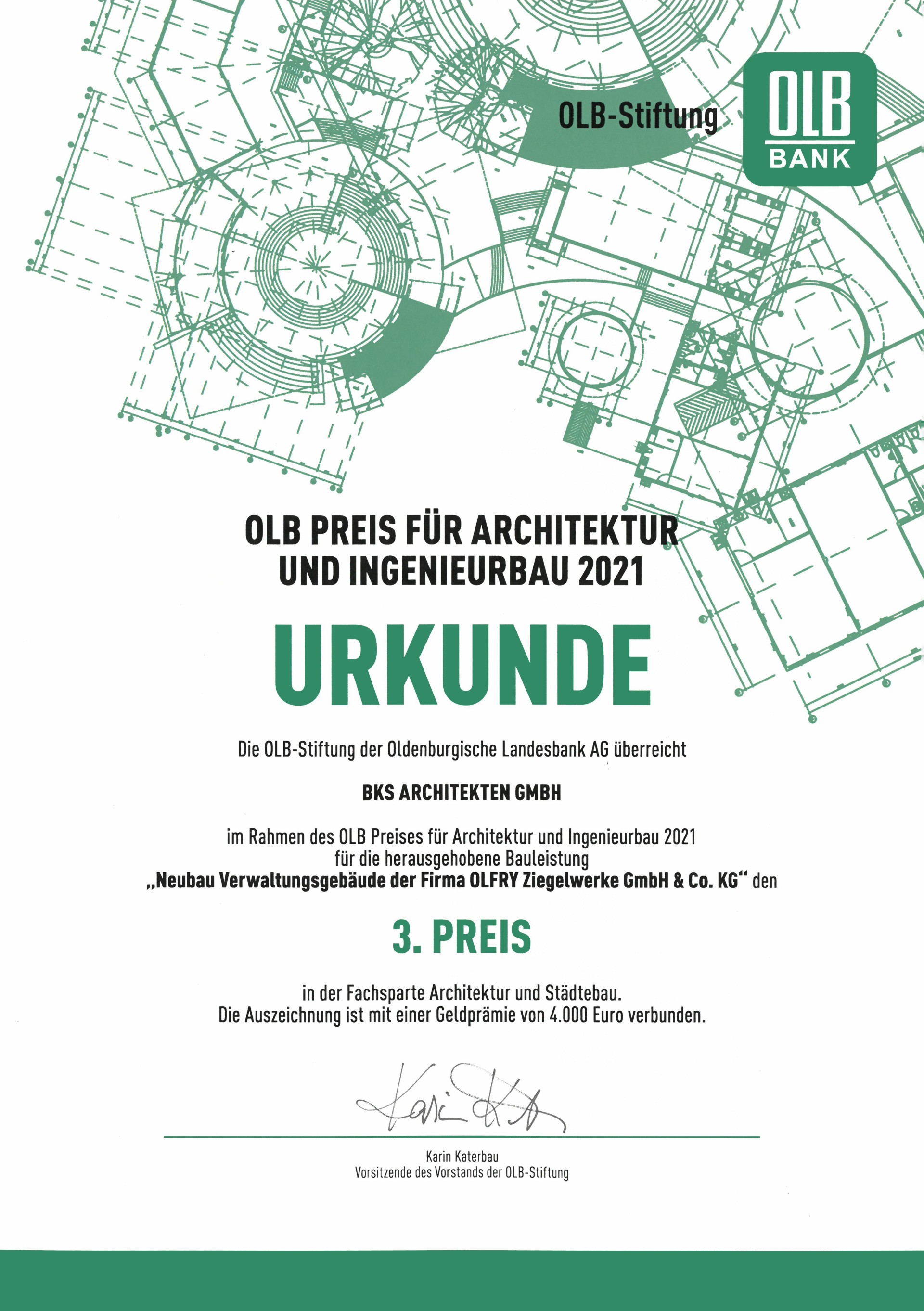 3. OLB Preis für Architektur & Ingenieurbau 2021